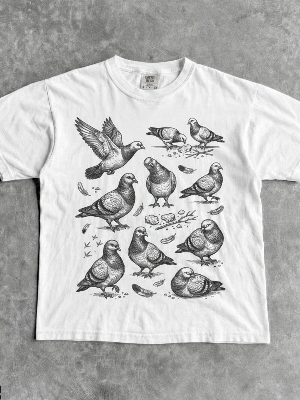 90s Pigeons Vintage Tattoo Graphic Tee | Cute Bird Lover Shirt